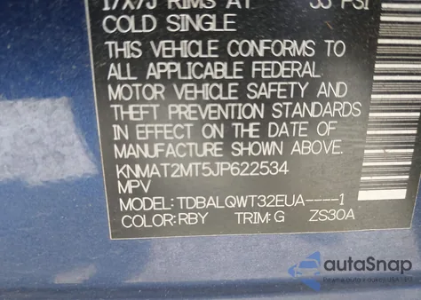 2018 Nissan Rogue Sv from USA, damaged, VIN KNMAT2MT5JP622534